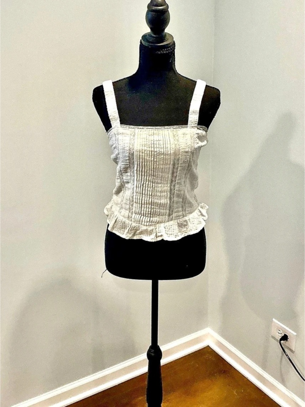 White Ruffle Camisole Like New